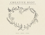 FLORAL HEART SVG - Commercial Use Svg, Heart Cut File, Cricut Heart Svg, Floral Logo Svg, Heart Logo Svg, Farmhouse Svg, Love Svg, Heart Png