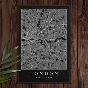 LONDON KARTE POSTER - Stadtplan, Wandkunst, England Karte, druckbare Wandkunst, Wanddekoration, Geschenk, Png Jpg, Sofortiger Download, druckbares Poster
