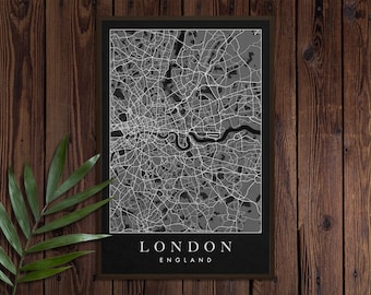 London Map Art Print – England Cityscape (Digital Download)