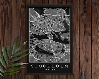Stockholm Map Art Print – Sweden City Map Poster (Digital Download)