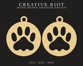 CAT PAW EARRING - Commercial Use Svg, Cricut Earring Svg, Cat Earring Svg, Paw Print Svg, Paw Earring Svg, Faux Leather Svg