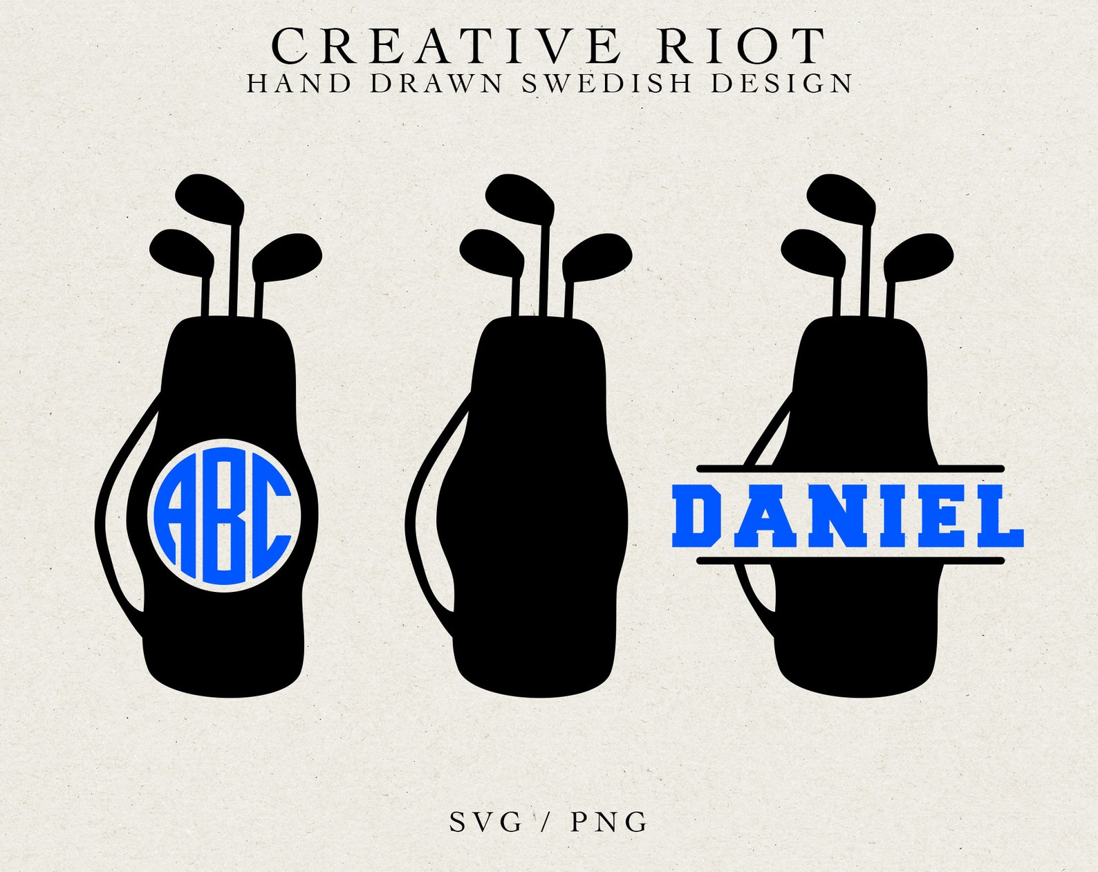 GOLF BAG MONOGRAM Golf Svg File Cricut Cut File Commercial Etsy