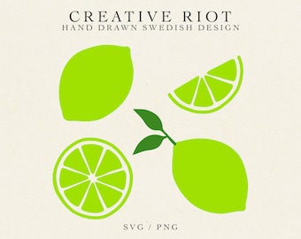 Lime SVG – Citrus Fruit Clipart, Commercial Use (Digital Print File)