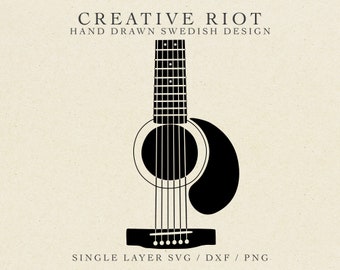 Acoustic Guitar SVG – Commercial Use, Cricut File (Digital Download)