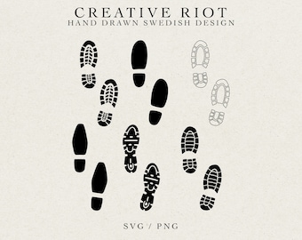 FOOTPRINTS BUNDLE SVG - Commercial Use Svg, Shoe Print Svg, Cricut Cut File, Digital Print, Instant Download, Shoe Svg File, Footprint Png