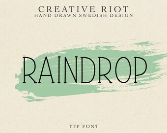 Raindrop Font - Hand Drawn TTF Font for Cricut