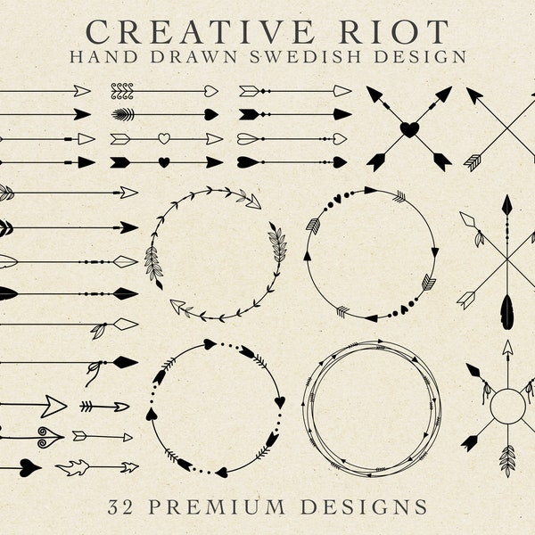 32 ARROW DESIGNS - Commercial Use Svg, Arrow Bundle Svg, Circle Arrow Svg, Arrow Heart Svg, Arrow Monogram Svg, Boho Svg, Tribal Arrow Svg