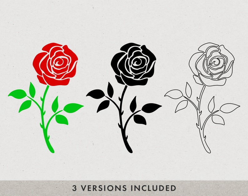Download Clip Art Art Collectibles Rose Cut File Rose Clipart Red Roses Svg Cricut Rose Svg Flower Svg Rose Silhouette Rose Svg Red Flower Svg Love Rose Svg Love Svg