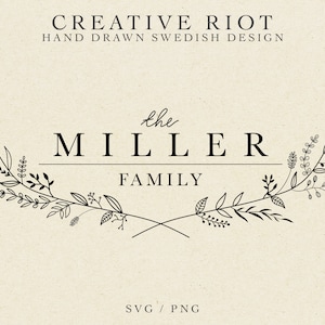 FAMILLE FRAME 3 SVG - Farmhouse Svg, Commercial Use Svg, Cricut Family Name, Wreath Monogram Svg, Family Wreath, Frame Svg File