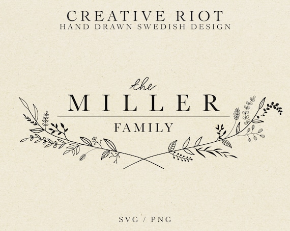 FAMILY FRAME 3 SVG - Farmhouse Svg, Commercial Use Svg, Cricut Family Name, Wreath Monogram Svg, Family Wreath, Frame Svg File