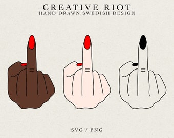 MIDDLE FINGER WOMAN - Commercial Use Svg, Vinyl Cut File, Cricut Design Studio, Woman Hand, Middle Finger Svg, Girl Boss Svg