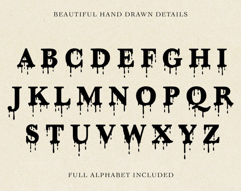 DRIPPING ALPHABET SVG Drip Letters Svg Commercial Use Svg Etsy