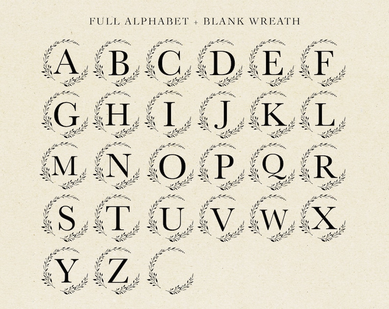 Download Laurel Letters Svg Cricut Wreath Svg Monogram Alphabet Laurel Wreath Svg Wreath Letters Svg Wreath Alphabet Svg Initial Monogram Svg Clip Art Art Collectibles