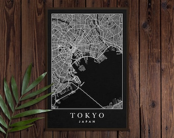 Tokyo Map Art Print – Japan Cityscape Wall Decor (Digital Download)