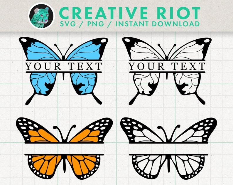 Download BUTTERFLY MONOGRAM SVG Butterfly Split Monogram Butterfly ...
