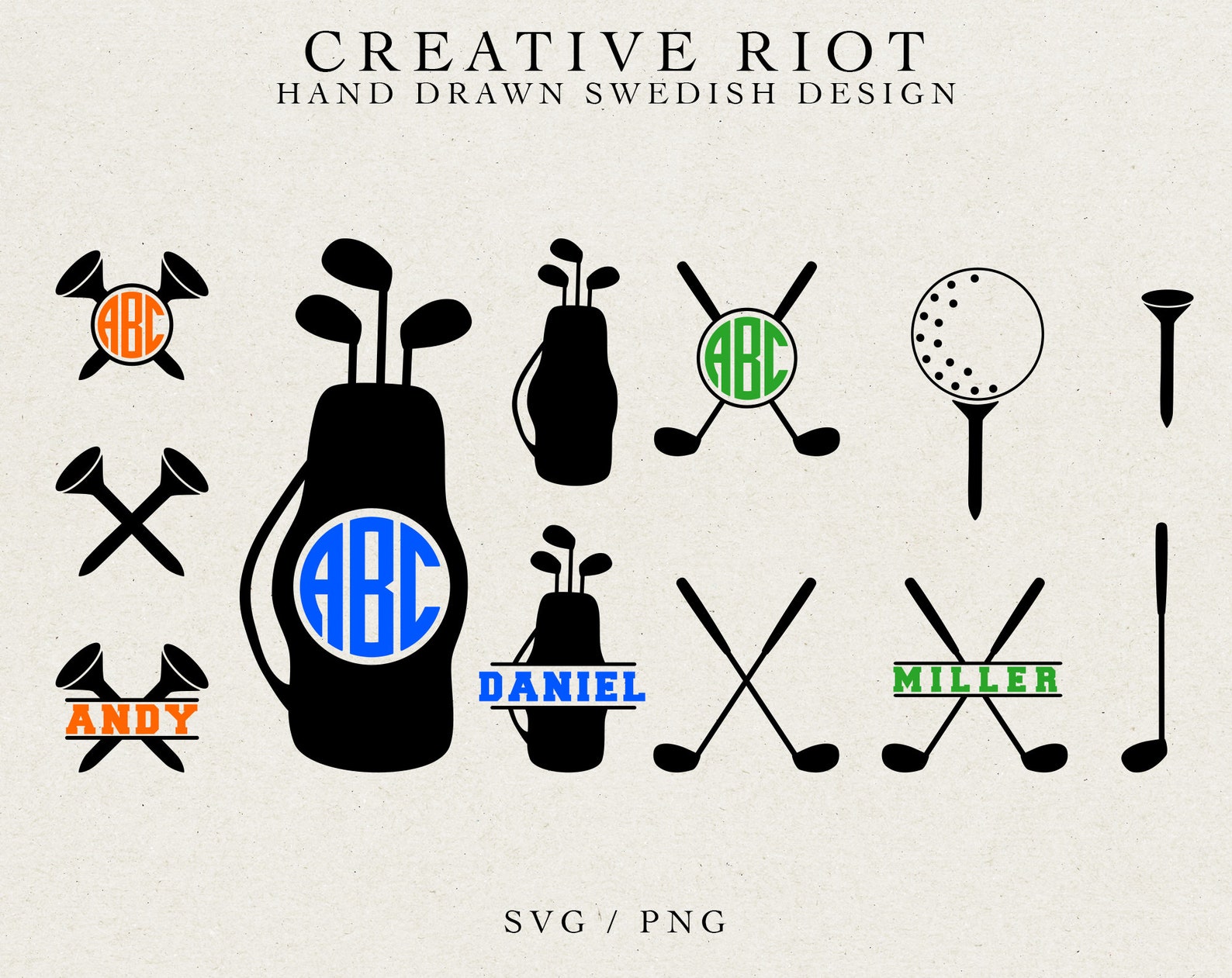 GOLF MONOGRAM BUNDLE Golf Svg Split Monogram Cricut Cut Etsy