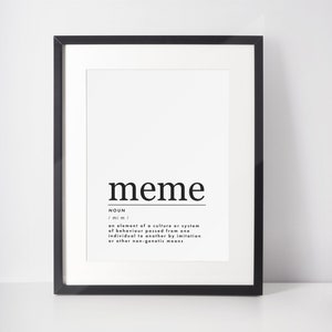 Meme Definition Wall Art | Definition Print | Printable Definition Meme | Definition Wall Art | Definition Wall Decor | Meme True Definition