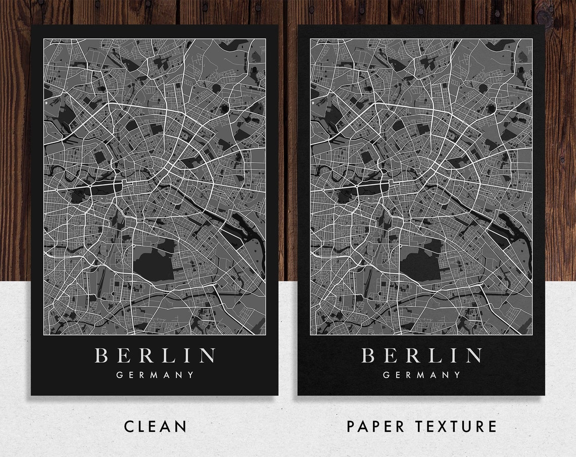 BERLIN MAP POSTER City Map Wall Art Germany Map Printable | Etsy