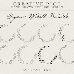 PACOTE DE GRINALDA ORGÂNICA - Svg gráfico de guirlanda, Svg de fazenda, Svg de uso comercial, Svg de casamento, Svg de guirlanda floral, Svg de coroa de louros, Svg de logotipo