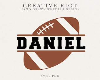 Football Monogram SVG – Split Name Design (Commercial Use)
