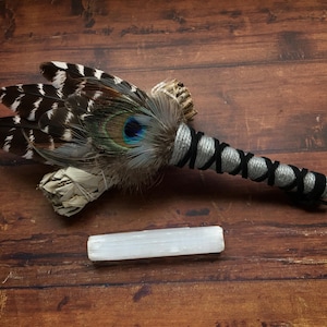 Handcrafted OOAK Smudge Feather Fan Set– Turkey, Peacock, Pheasant