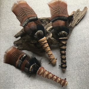 Handcrafted OOAK Smudge Feather Fan – 3 Color Variations