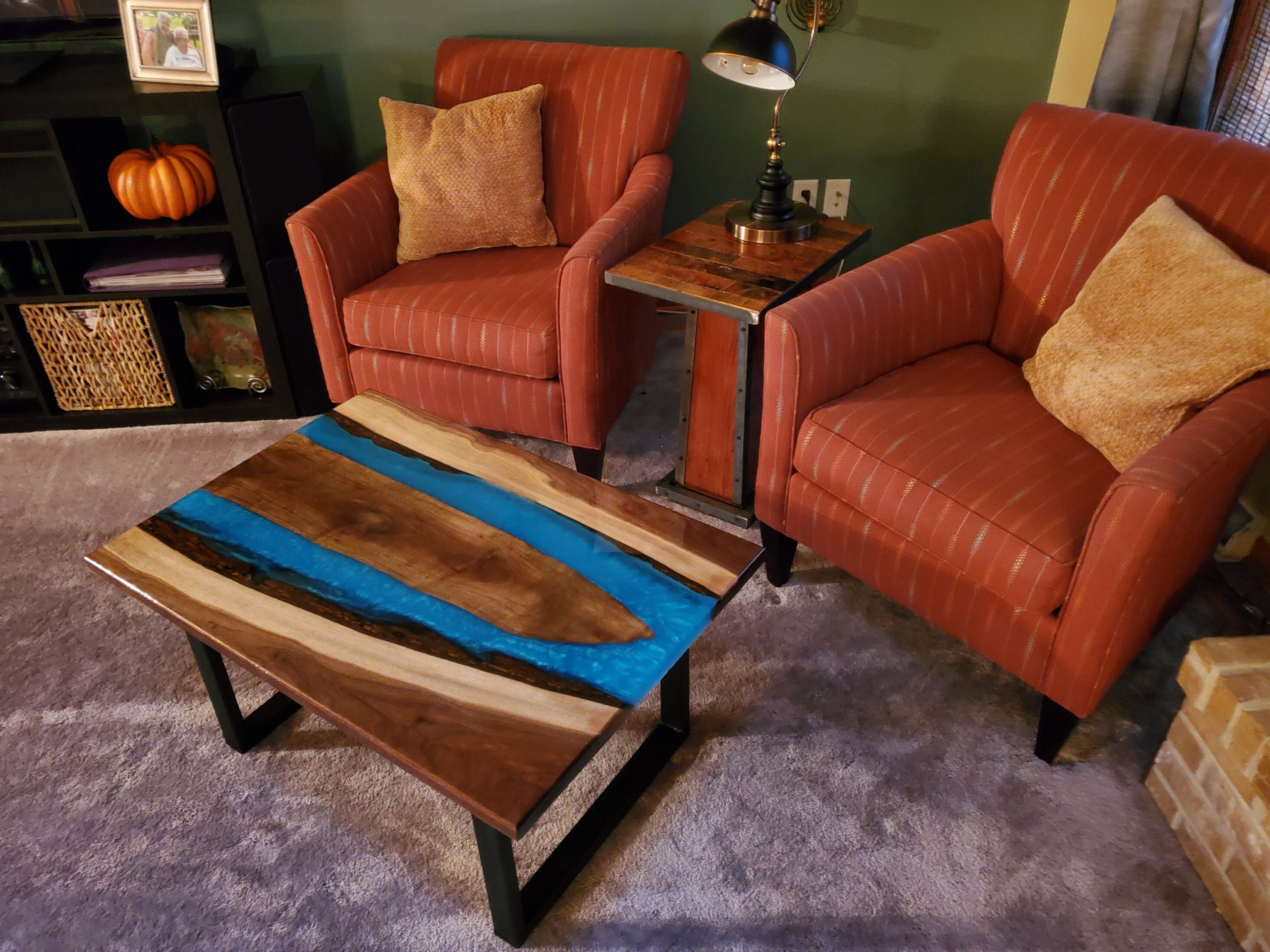 Coffee Table Live Edge Epoxy River. Stunning Art Piece for Living Room ...