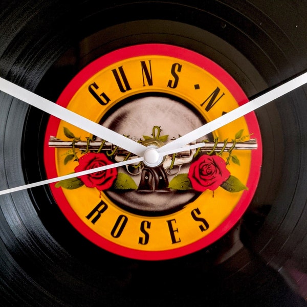 Guns N Roses Record Horloge murale 12" LP Cadeau unique pour les fans de musique rock GNR