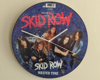 Skin Row 12 pouces disque vinyle horloge image disque souvenirs rock excellent cadeau pour les fans de métaux lourds qui perdent du temps
