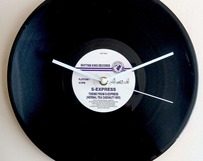 Unique wall clock built from your own vinyl record