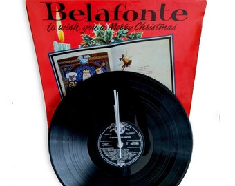 Horloge murale vinyle vintage 30 cm LP Real Record To Wish You A Merry Christmas Real Record from 1958 Belafonte