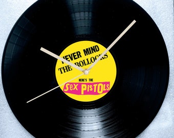 Sex Pistols Vinyl Record Wall Clock 12" LP Unique Gift For Punk Music fan Never Mind the Bollocks