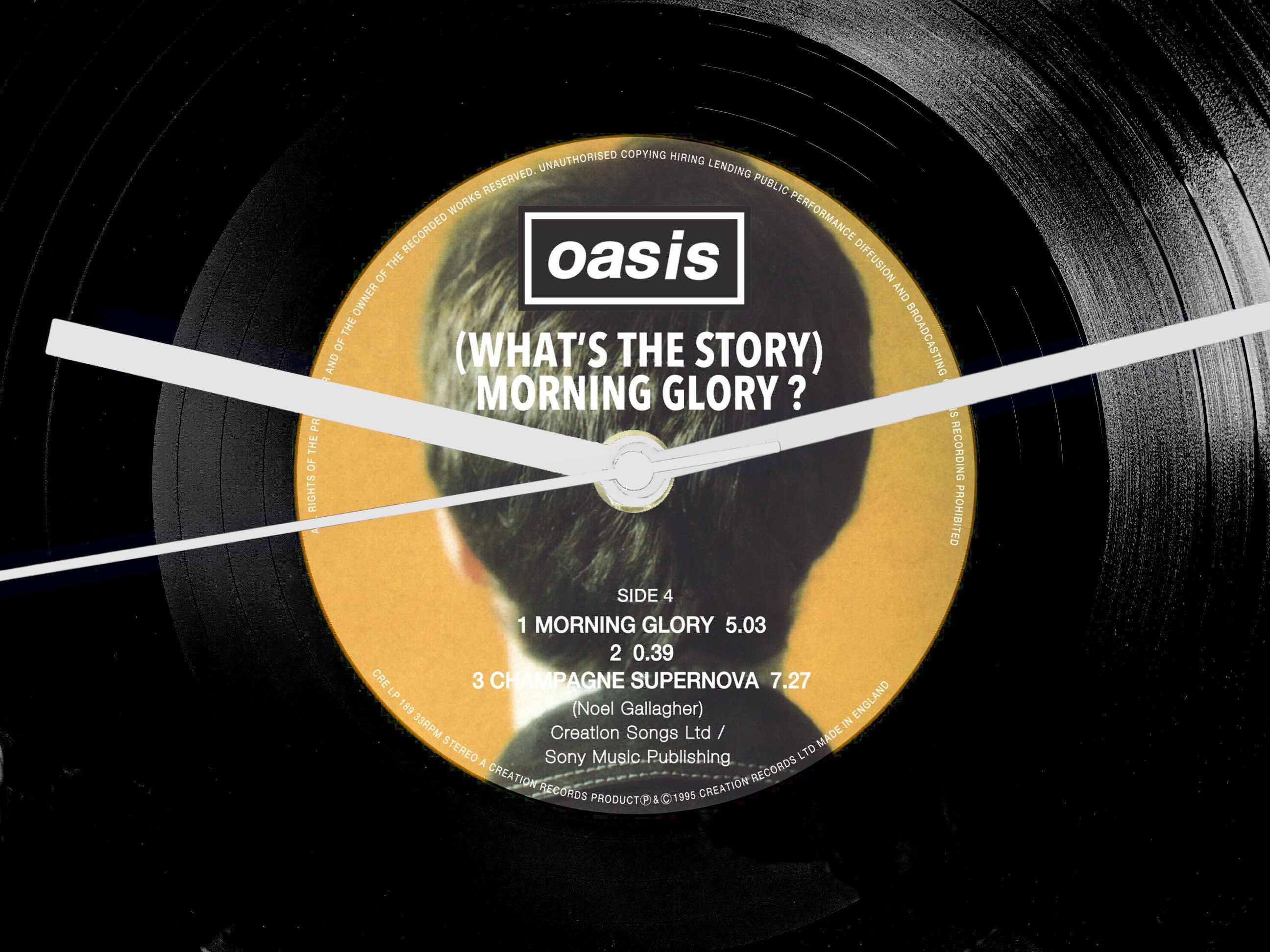 Oasis Whats the Story Morning Glory / Champagne Supernova LP Vinyl Record  Wall Clock 12 