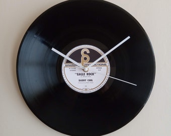 Daddy Cool Vinyl Record Horloge murale 12" LP Cadeau unique pour l'anniversaire des papas, la fête des pères - Eagle Rock