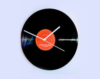 Personalised Vinyl Record Wall Clock 12" LP Real Record