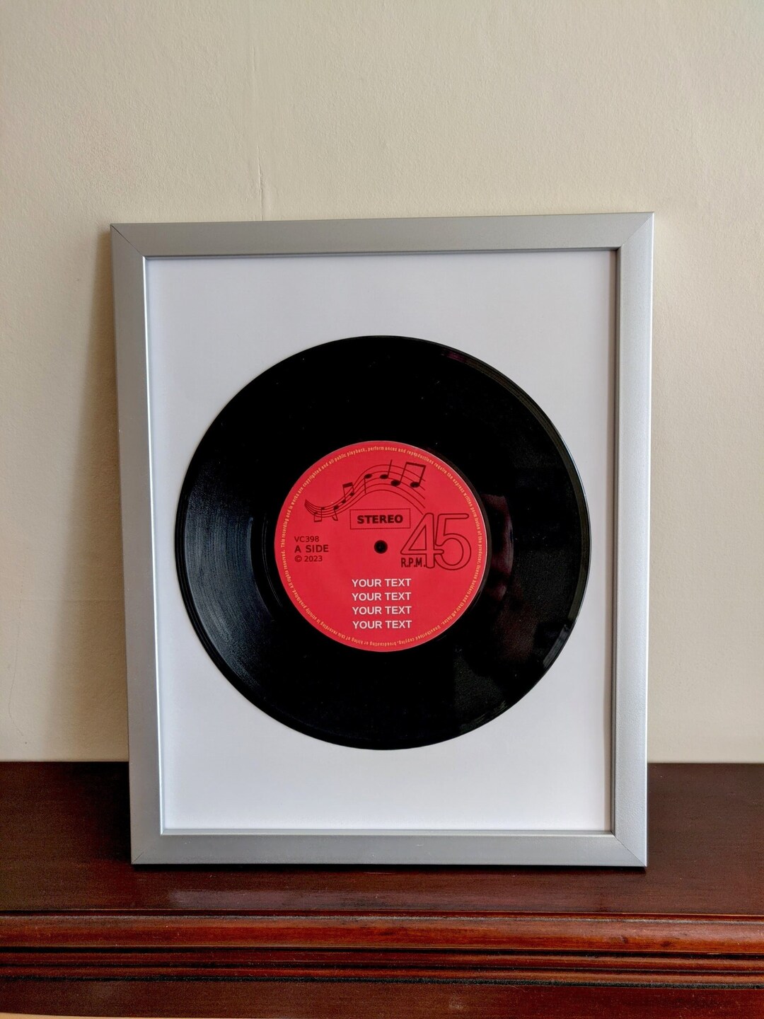 Personalised Record in a Silver Frame Real 7 Inch Vinyl Etsy