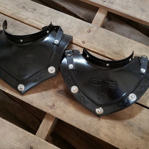 Black Plate Gorget Templar Knight Crusader Medieval Metal Neck & Throat Armor
