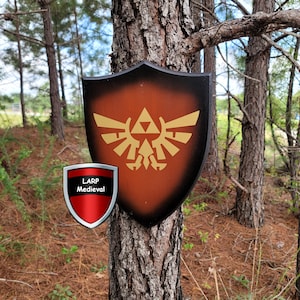 Legend of Zelda Hylian Sigil Polished Wood Universal Sword Wall Display Plaque Home Décor - Updated Version