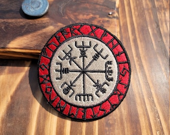 Aegishjalmr Viking Helm of Awe Olive Drab OD Terror Protection Rune Morale Hook-and-Loop Toppa Patch