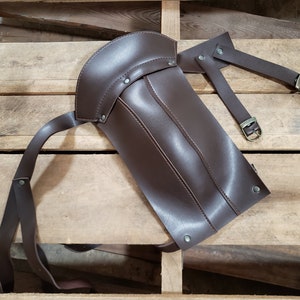 Roman Gladiator Berserker Warrior Single Pauldron Harness Faux Leather Shoulder Armor