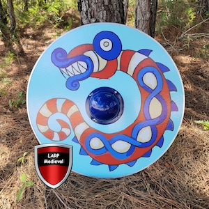 Norse Mythology God Jörmungandr World Eater Snake Ragnarök War Wooden Round Shield