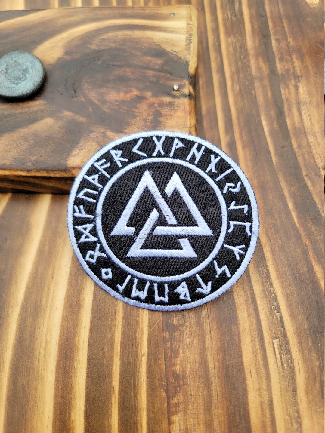 Embroidered Viking Valknut Runes Iron on Sew Applique Patch Norse ...