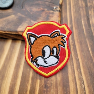 Bordado Gaming Sonic the Hedgehog Tails Badge Iron On Sew Applique Patch Cosplay Red