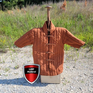 Medieval Celtic Viking Templar Knight Padded Under Armor Gambeson LARP SCA Shirt Brown