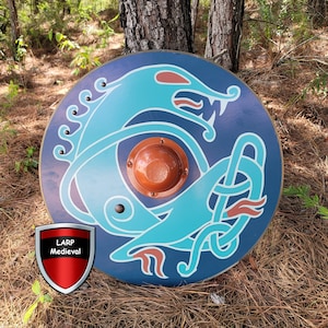Norse Mythology Edda Jörmungandr World Eater Snake Ragnarök Wooden Round Shield