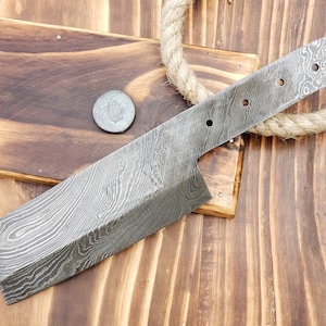 Chefs 1095 Damascus Steel Butchers Meat Cleaver Hand Forged Blank Kitchen Knife