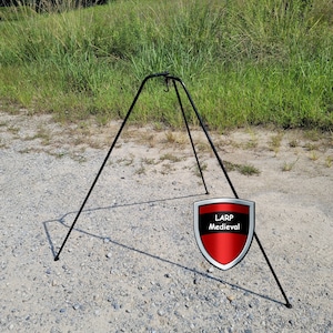 Medieval Renaissance Viking Cooking Outdoor Folding Cast Iron Tripod Stand Camping Hunting