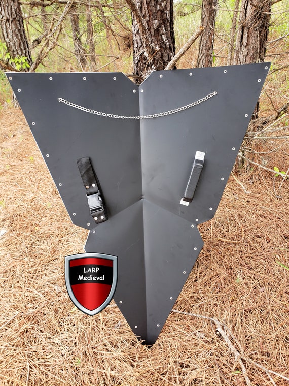 Medieval Larp Warrior Wood & Steel Kite shield Norman Templar Knight Shield Gift 