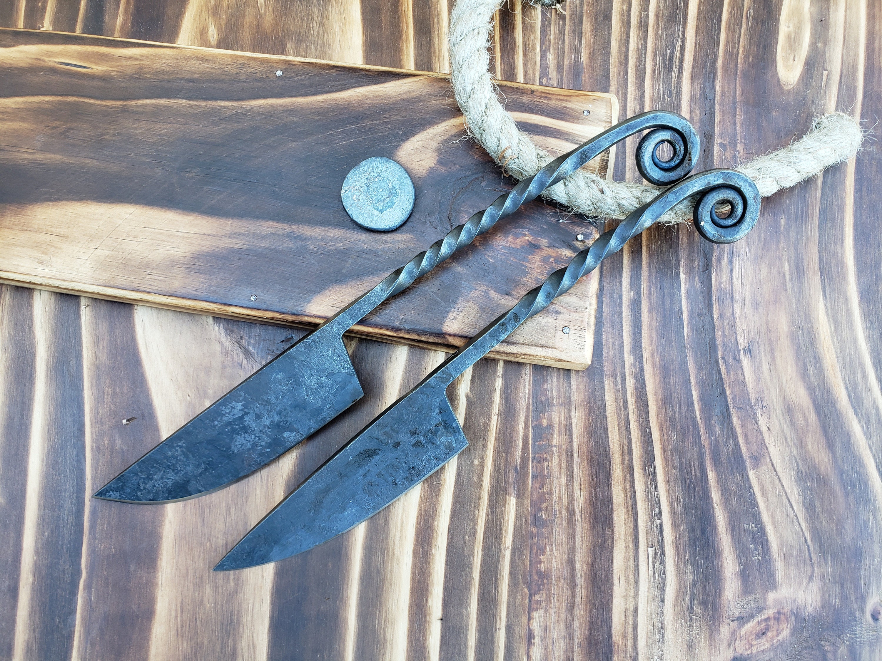 Hand Forged Cutlery Set, Viking Silverware, Medieval, SCA, Creative  Anachronism 