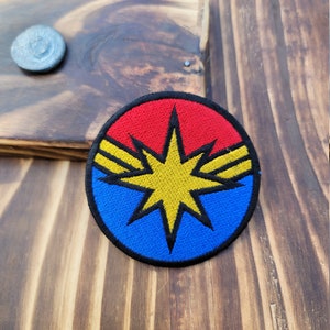 Bordado brilhante estrela ferro em costura aplique remendo super herói cosplay vermelho azul ouro